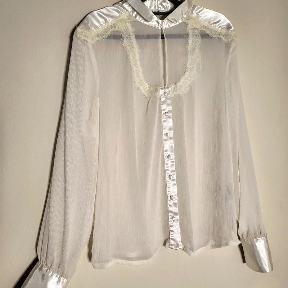 Sheer off white Blouse